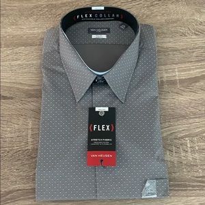 Van Heusen Grey and Blue Dress Shirt 17 1/2 35/36